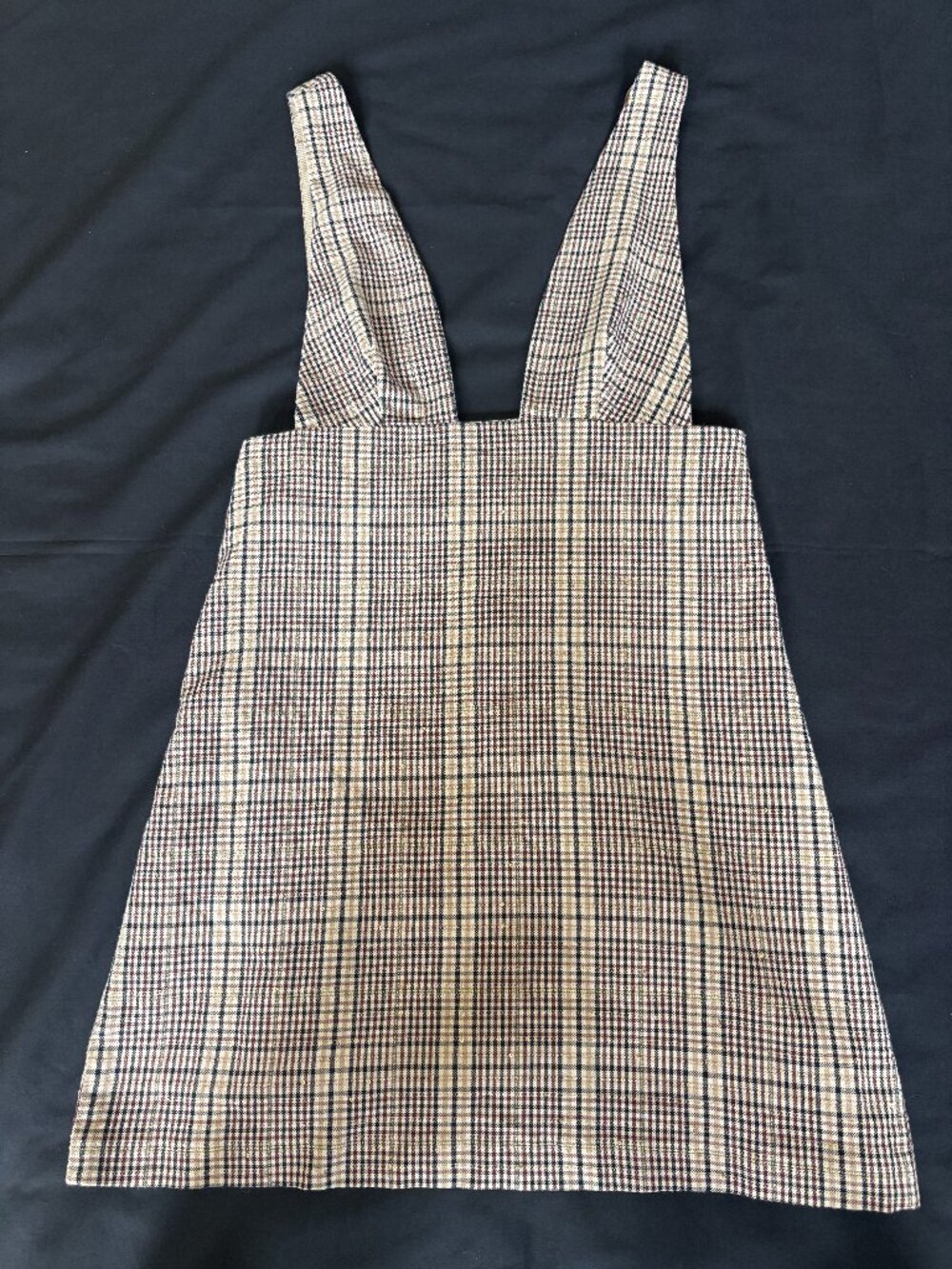 Zara Plaid Pleated Overall Mini Dress – XS